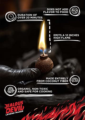 Jealous Devil Boom! Firestarters 8 Pack, 100% Natural Made From Coconut Fiber, No Smoke And Odorless, Waterproof, 20-Minute Long Burn For Bbq Lump Charcoal, Briquettes, Fireplace, Camping And More #TOP2