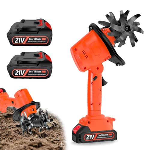 Akku Bodenhacke, 21V Gartenfräse Elektrisch mit 2 Akkus 3000mAh Gartenhacke Garten Geräte mit 4 Metallmesser 10cm Arbeitsbreite 10cm Arbeitstiefe 235 U/min Drehzahl Akku Bodenhacke, 21V Gartenfräse Elektrisch mit 2 Akkus 3000mAh Gartenhacke Garten Geräte mit 4 Metallmesser 10cm Arbeitsbreite 10cm Arbeitstiefe 235 U/min Drehzahl