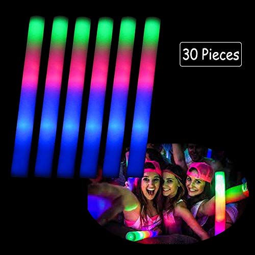 Blu7ive 30 Pieces Led Foam Sticks - Flashing Glow Sticks Party Supplies Light