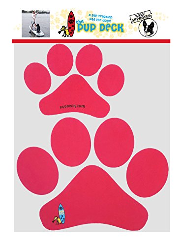 Better Surf...than Sorry Paddle with Your Dog Pup Deck SUP Traction Pad for Dogs Stand Up Paddleboard Deck Padding (Paw Prints Style - Coral)