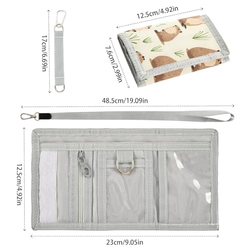 ALAZA Kids Wallets for Boys Girls Toddler Trifold Wallet Children Small Groundhog Grass with Zipper Coin Pocket3