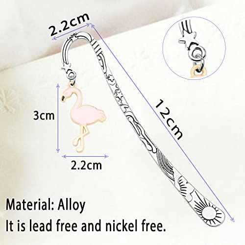 Bobauna Enamel Flamingo Themed Bookmark Flamingo Bird Lover Jewelry Gift For Book Lover (Flamingo Bookmark) #TOP4