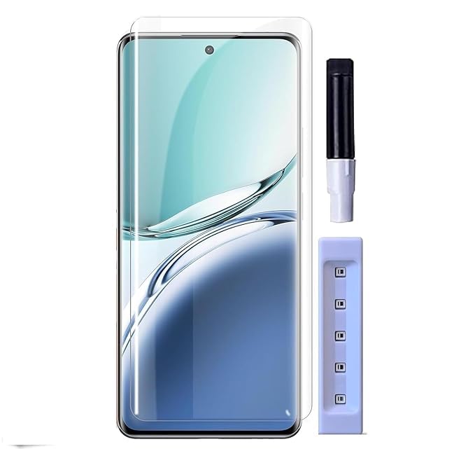 Image of Premium UV Tempered Glass Screen Protector Compatible for OPPO Reno F27 Pro+ 5G (Pack Of 1) with Edge-To-Edge Protector Full Coverage UV and Easy Installation Kit