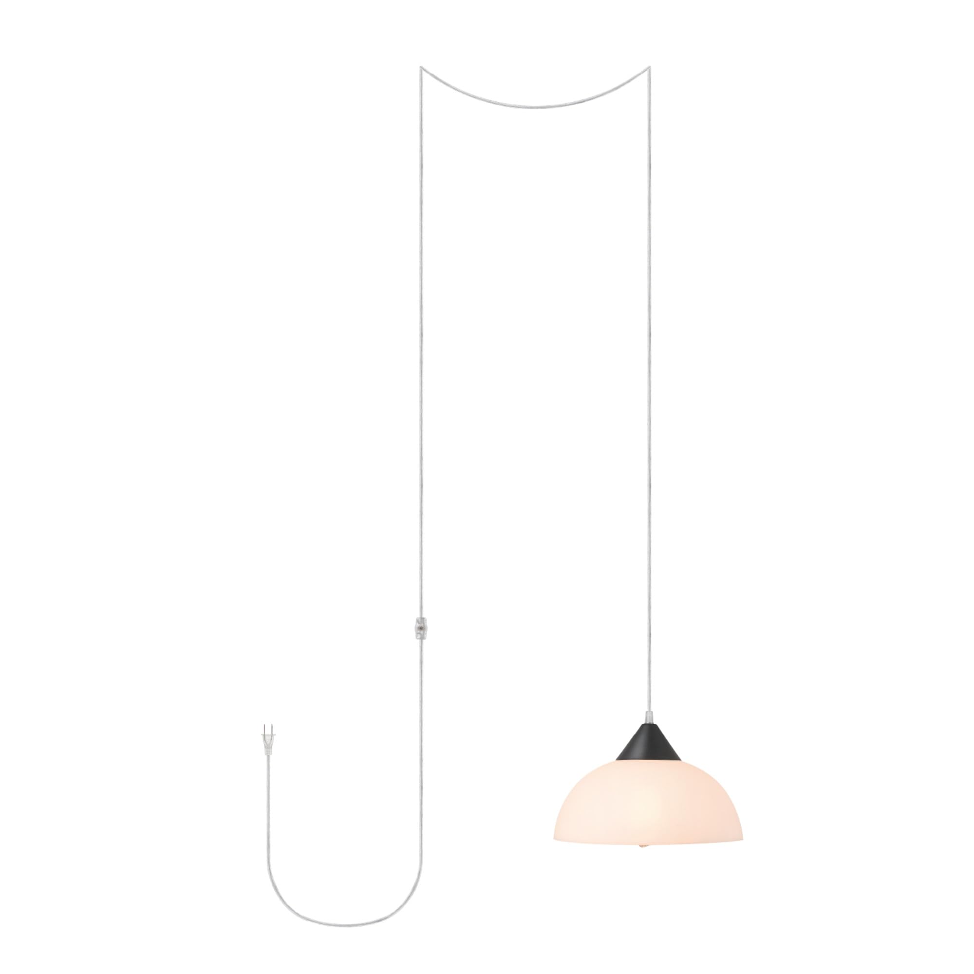 GLOBE Electric 60435 1-Light Plug-in Pendant Light Fixture, Dark Bronze Finish, Frosted Shade, Adjustable Clear Cord Height, Modern Hanging Lights for Kitchen Island, Hallway, or Dining Room