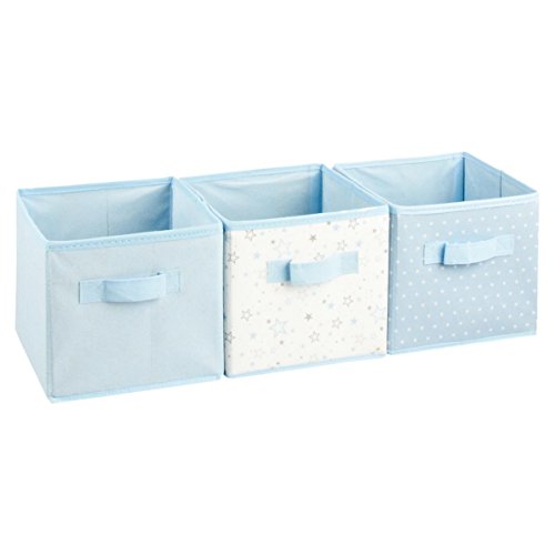 Lot de 3 corbeilles de rangement tiroirs - Coloris BLEU
