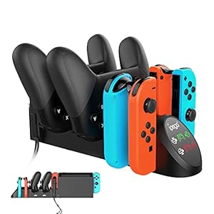 FastSnail Charging Dock Compatible with Nintendo Switch Pro Controllers and for Joy Cons & OLED Model for Joycon…