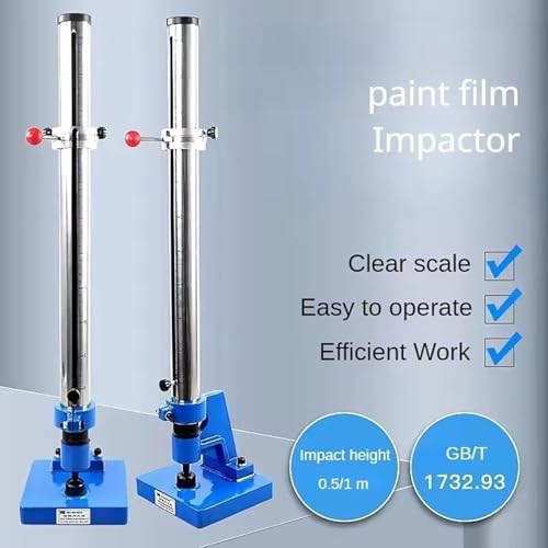 Precyzyjny tester udarowy młotka do powłok lakierniczych, regulowana wysokość 0,5 m/1 m/1,2 m z kalibrowaną skalą i kołnierzem stopu, niezawodny instrument laboratoryjny do oceny wykończenia