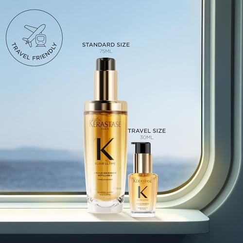 Kerastase Elixir Ultime Refillable Hair Oil - Hydrates & Smoothes Frizz, Adds Shine, With Wild Camellia, Nourishes & Strengthens Hair, For All Hair Types - Image 4
