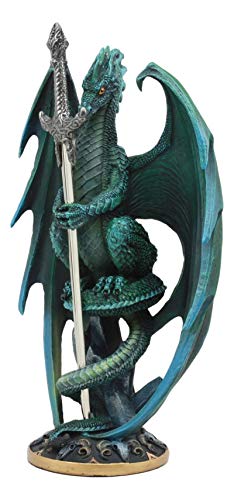 Ebros Ram Skull Blade Ruth Thompson Green Dragon Statue with Dragon Letter Opener