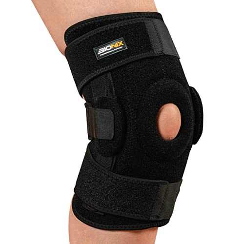 Bionix Hinged Knee Brace Support - Adjustable Compression Patella Knee Brace for Meniscus Tear, Arthritis, Strains, Knee Joint Pain Relief, Running, Gym, Sports - Knee Support for Women & Men - Medium