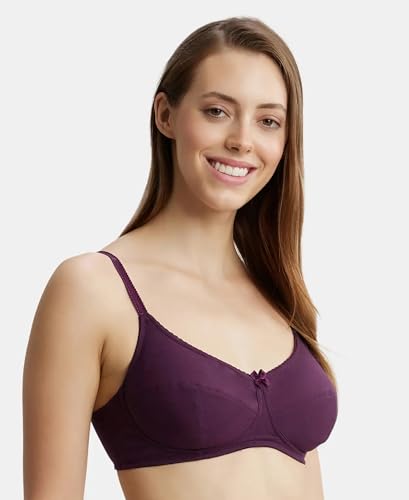 Image of Jockey 1615 Women Wirefree Non Padded Super Combed Cotton Elastane Stretch Full Coverage Everyday Bra with Soft Adjustable Straps