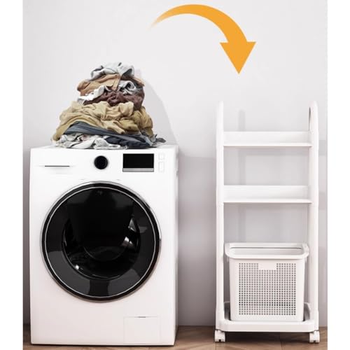 Panier à linge avec poignées et 3 bacs de rangement
