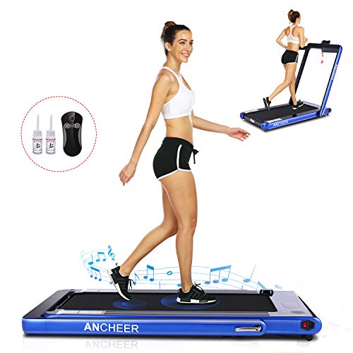 ANCHEER Under Desk Folding Treadmill,2 in1 Electric Exercise Treadmill,2.25HP Fitness Walking Running Machine