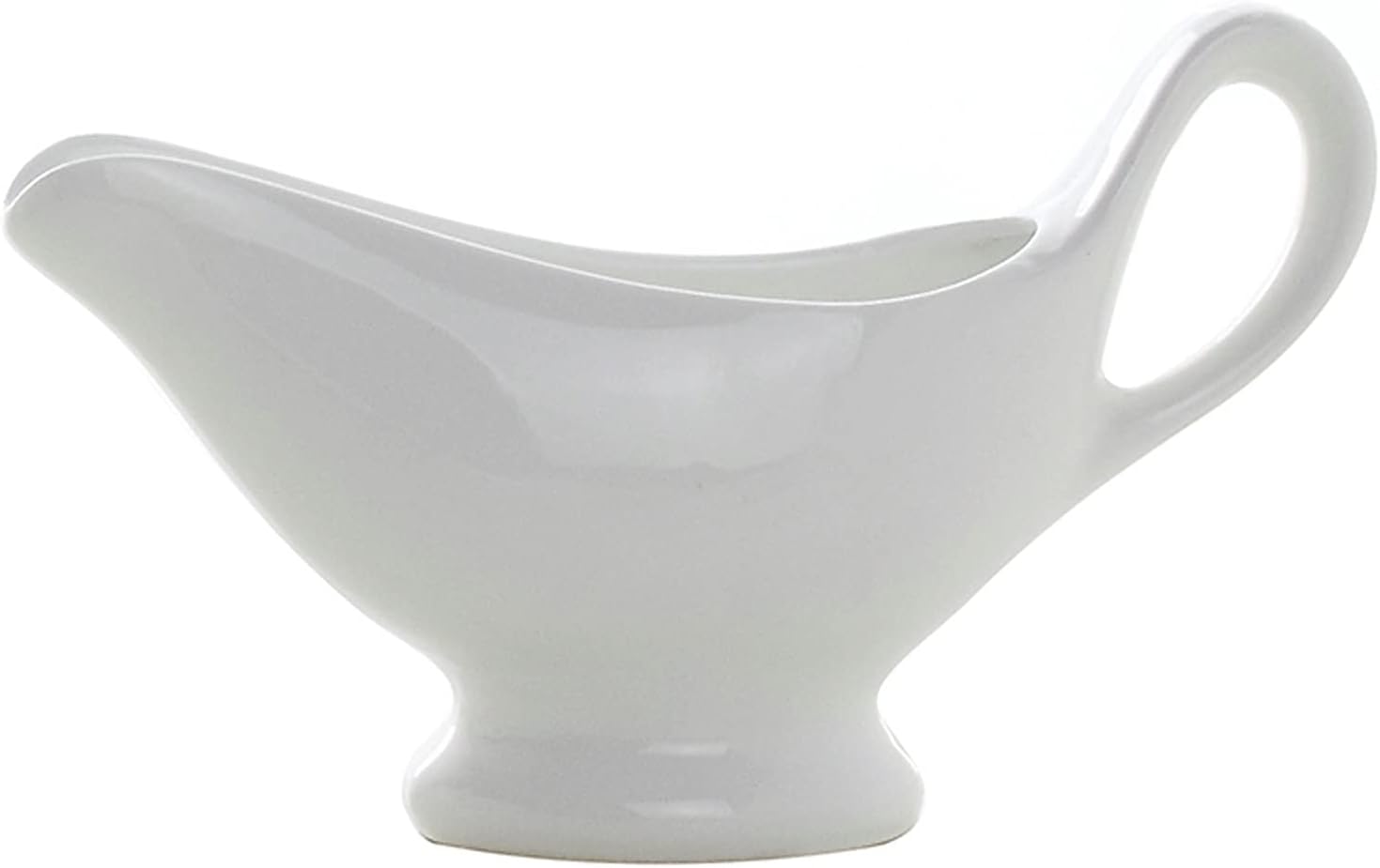Saucer Gravy Sauce Boat White Porcelain Ceramic Gravy Boat for Dining, Holiday Meals and Parties, But Also for Daily Use Dish, 20010125