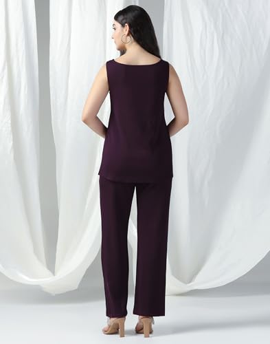 Image of Selvia Women's Tops and Trouser Co ord Set| Ribbed Lycra Dress for Woman Stylish