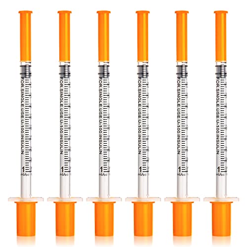1ml/cc Syringe with 30 Gauge 1/2 Inch 13mm Needle Lab Disposable Sample Syringes, 20 Pack