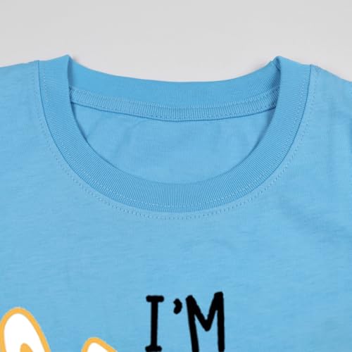 Image of Toddler Boys Easter Shirt Short Sleeve Kids Digger Eggs Hunt T-Shirt Cotton Dinosaur Bunny Outfits Tee Top 2-7 Years