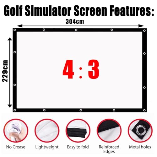 Pantalla Impacto Simulador Golf Leoshi 150in 4:3 miniatura 7