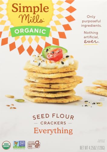 image for Simple Mills Organic Seed Crackers, Everything - Gluten Free, Vegan, H