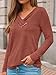 AUTOMET Fall Fashion Clothes 2025 Outfits Womens Long Sleeve Tunic Top Lightweight Sweaters V Neck Button Shirts Dressy Casual Business Blouses Trendy Sweatshirt Clothing Caramel M