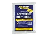 Everbuild Polythene Dust Sheet – Heavy Duty – Waterproof – Clear – 12 ft x 9 ft (3.6 m x 2.7 m)