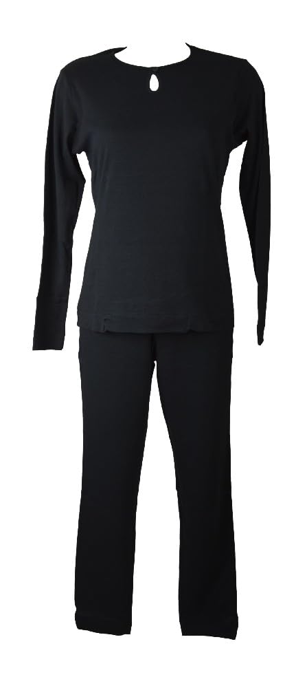 RAGNO Pigiama Donna Collo a Goccia con Bottone Thermo Cotton Caldo Cotone Invernale Articolo DR94NU
