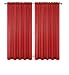 WPM  60 x 63-Inches Sheer Window Elegance Curtains/drape/panels/treatment, Red