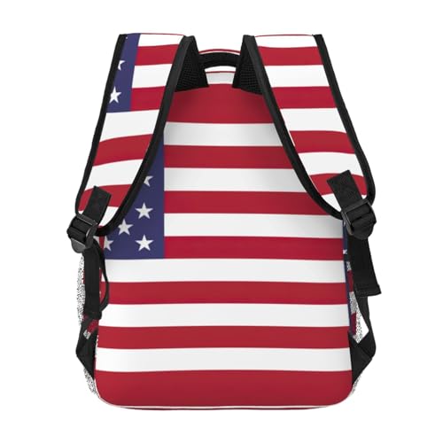 Mochila diaria casual con estampado de bandera americana resistente 4