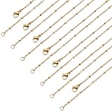 BEAMARKER 10 collar de Cadena de Acero Inoxidable con Forma de Satélite Y Tarjetas de Presentación de Papel, de Metal Dorado, de 18 pulgadas, Fino, Estilo Bohemio, Minimalista, con Cuentas, para Colla