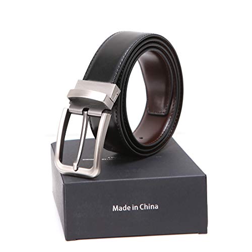 Image of Casual black Leather belt Dress belts jeans belts for men big and tall work belt