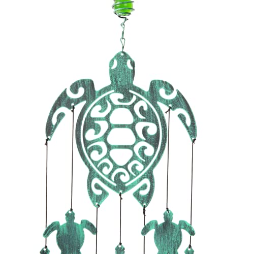 Vp Home 31" H Rustic Sea Green Tribal Turtles Wind Chimes For Outside Unique Sea Turtle Windchimes For Outdoor Decoration And Garden Decoration, Gift For Women, Mom, Grandma, Unisex #TOP4