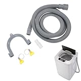 【Verlängerungs-Entwässerungsrohr-Kit】Sie erhalten 1,5-Meter-Schlauch, 1-U-förmige Halterung, 1-weißen Schlauchanschluss, 2-Edelstahlclips und komplettes Zubehör, das Sie mit Vertrauen verwenden können.