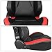 IKON MOTORSPORTS, Universal Racing Seats with Dual Sliders, PU & Carbon Leather Red Stripe Reclinable Right Passenger Side