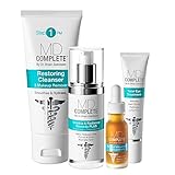 MD Complete Bundle of Wrinkle Radiance Remedy PLUS with Retinol Vitamin C + Total Eye Treatment + 2-in-1 Restoring Cleanser and Makeup Remover 3.0 fl oz | Anti-Aging Skin Rejuvenation Treatment