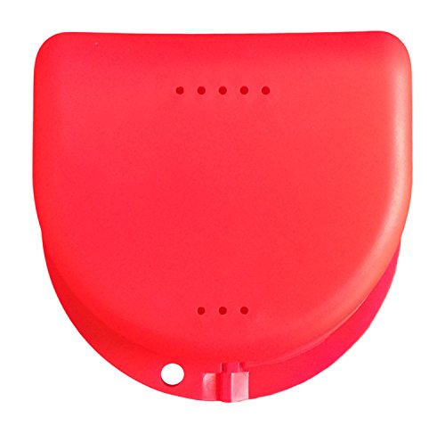 Étui de rangement pour appareil dentaire, protège-dents, gouttière anti-bruxisme, dentier, etc. (rose intense translucide) Cover