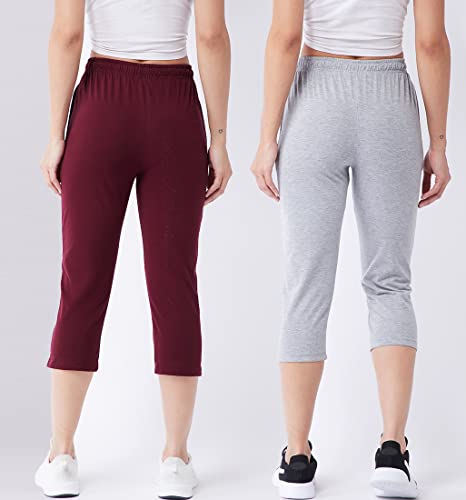 Image of Modeve Women Solid Cotton Blend Capri for summer|| Summer Wear
