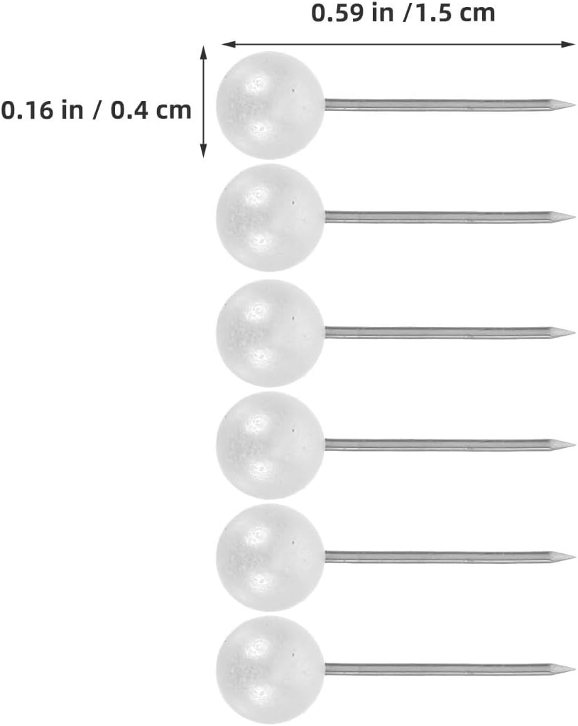 500pcs Plastic Pins Decorative Straight for Crafting and Quilting | White Ball Head Design, Stainless Steel Point, Easy Operation, Secure Attachment for DIY Projects and Map Use