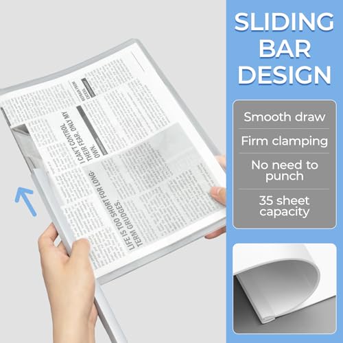 Image of M&G 10 Pack Clear Report Covers with Sliding Bar 5mm