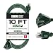 10 Ft Outdoor Extension Cord with Power Block - 16/3 Durable Green Cable