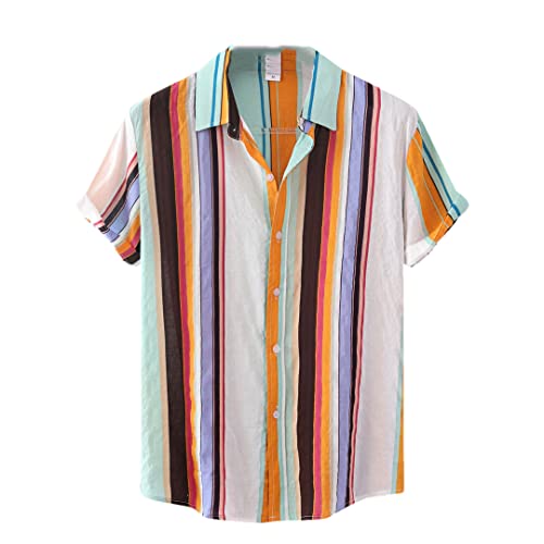 Chemise d'été à boutons Disimlarl homme noir L avec manches courtes patchwork