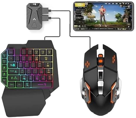 4 in 1 mobile gaming combo pack including keyboard and mouse Black