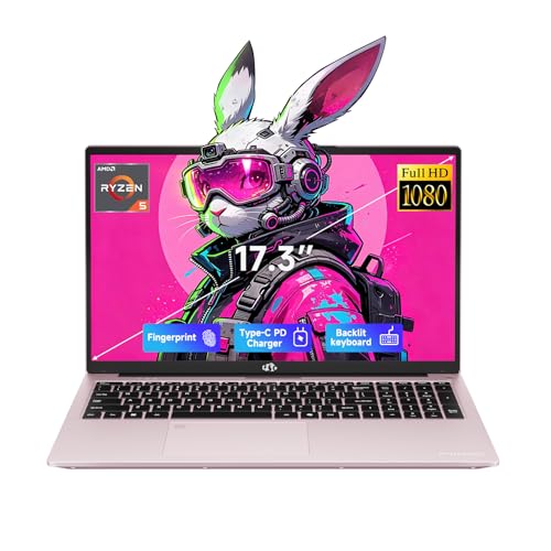 NIMO 17.3" FHD Gaming Laptop, Ryzen 5 6600H 16GB DDR5 RAM 512GB SSD (Beat i7-1165G7, 6-Core up to 4.5GHz) Radeon 660M Graphics C