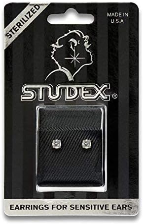 STUDEX Sensitive Cubic Zirconia Stud Earrings | Hypoallergenic and Nickel Safe for Sensitive Ears | High Fashion Earrings for Women and Men - Image 4