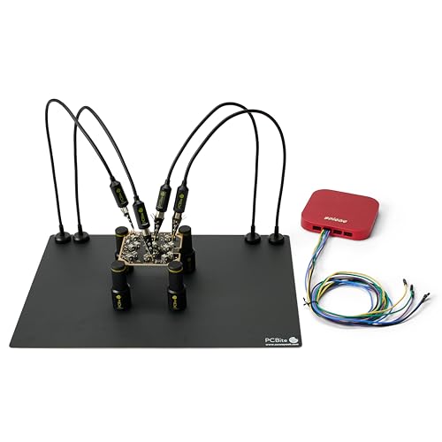 PCBite kit with 4x SP10 probes and test wires PCBite Probe Kit | Third Hand Tool | Rework Station | Helping Hands Soldering | Circuit Board Soldering Kit