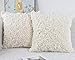 NIULAA Pelo Fundas Cojines 40x40 Sofa Set de 2 Terciopelo Funda de Almohada Crema Flores Habitacion Fundas Cojines Modernas Decorativos Fundas Cojines Navidad