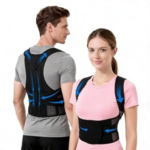 Back Brace Support Posture Corrector for Women & Men – Full Back Support for Upper, Mid & Lower Back Pain Relief, Ergonomic 3-in-1 System Improves Posture & Helps with Slouching, Rounded Shoulders, L (33–37 in waist)