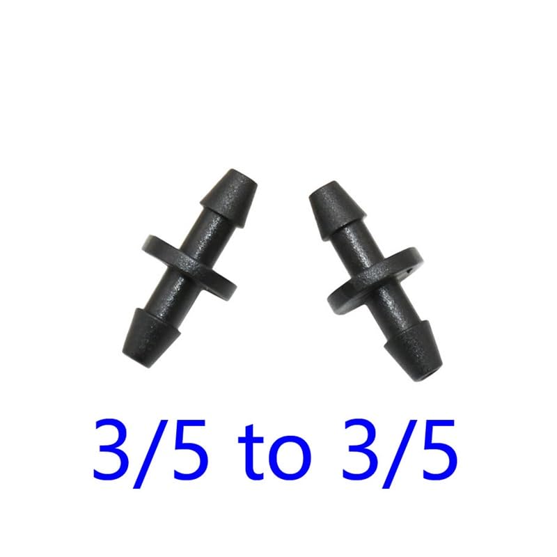 2000 Uds riego por goteo 3/5 conector de manguera con púas 1/8 "reparación de manguera púas rectas junta de doble vía con púas