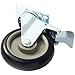 4 Pack Caster Wheels Swivel Plate Stem Break Casters On Black Polyurethane Wheels 880 Lbs (5 inch with Brake)