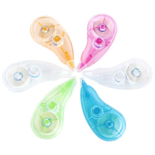 AJOXEL Ruban Correcteurs 8 m x 5 mm, Boîte de 6 Souris Correctrices Correction Bande