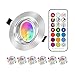 LED Einbaustrahler RGB,Einbauleuchten Farbig,Runde Chrom Metall Schwenkbar LED Spots Farbwechsel,Dimmbar mit Fernbedienung,RGBW Deckenstrahler,für Wohnzimmer,Schlafzimmer Usw(6Pack,RGB+5W Warmweiß)
